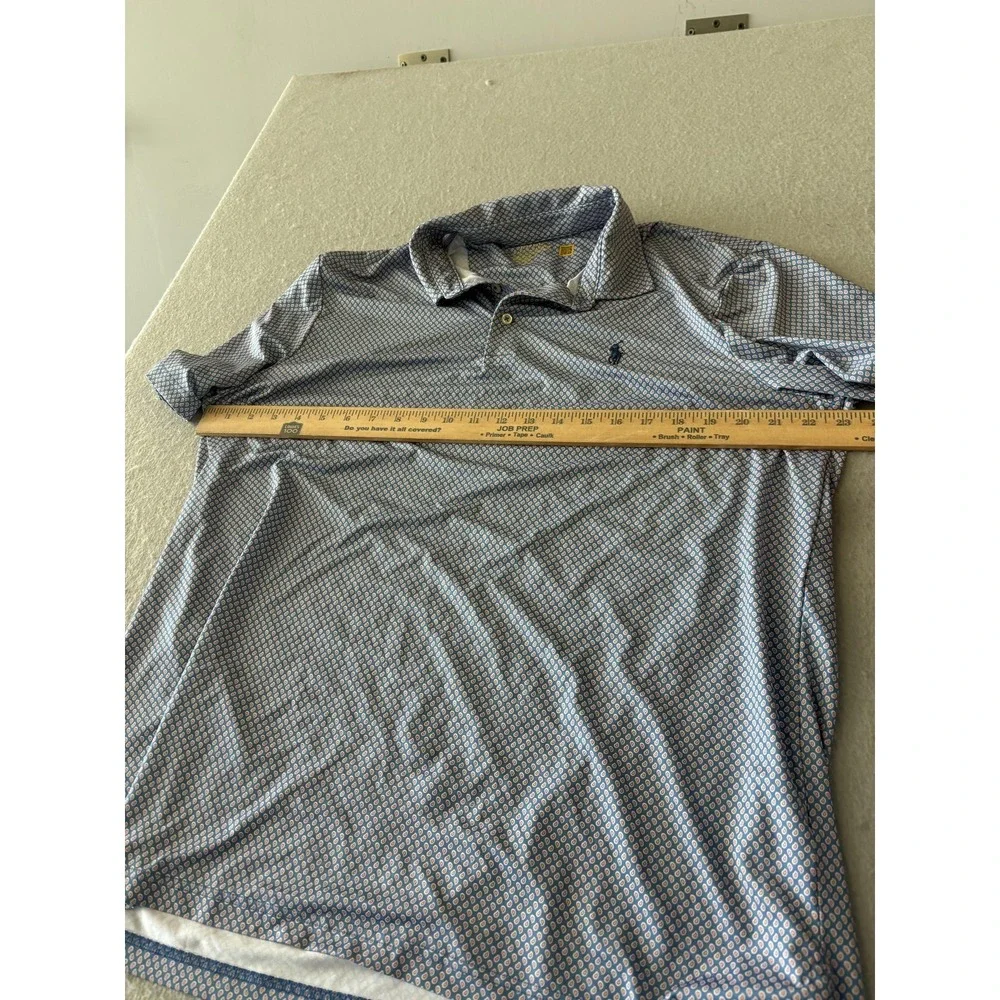 Polo Ralph Lauren Polo Shirt Mens Large Blue‎ Paisley Performance Golf Stretch
